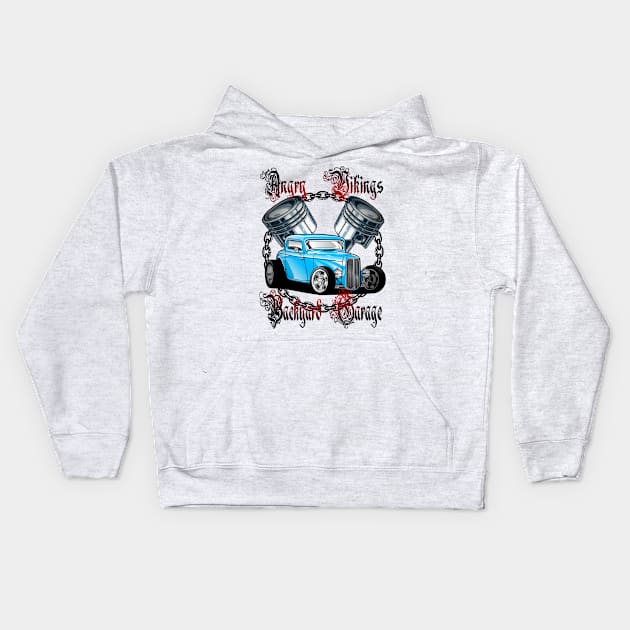 Angry Viking Garage Kids Hoodie by BIG DAWG APPAREL